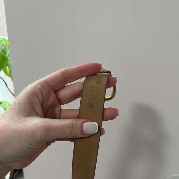 J. Crew Pink Crocodile Print Leather Belt Size Medium - Picture 4 of 4